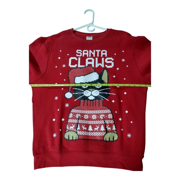 Santa Claws Red Christmas Sweatshirt Size Medium - Picture 7 of 10